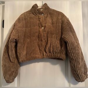 Le Lis Cropped Corduroy Puffer Jacket